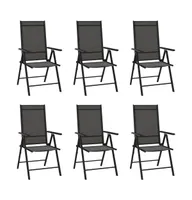 Folding Patio Chairs 6 pcs Text Ilene Black