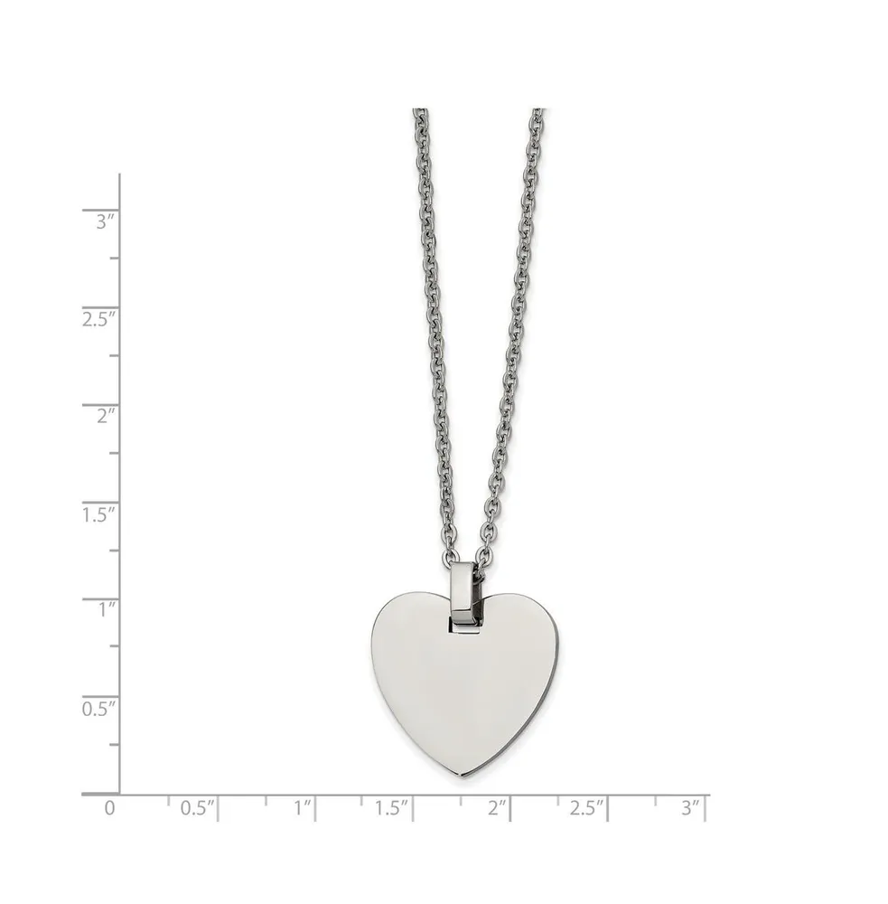 Chisel Polished Heart Pendant on a Cable Chain Necklace