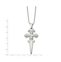 Chisel Polished Dagger Pendant on a Ball Chain Necklace