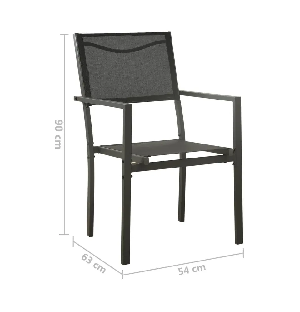 Patio Chairs pcs Text Ilene and Steel Black and Anthracite