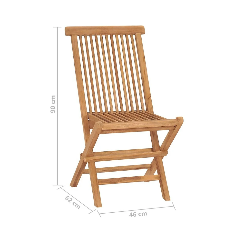 Folding Patio Chairs pcs Solid Teak Wood
