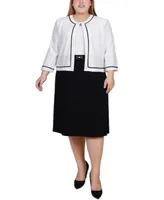Ny Collection Plus 3/4 Sleeve Dress, 2 Piece Set