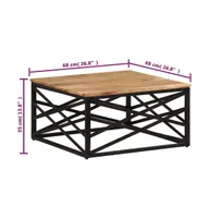 Coffee Table 26.8"x26.8"x13.8" Solid Acacia Wood