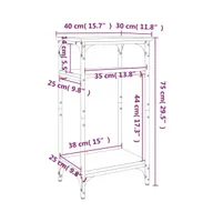 Side Table Smoked Oak 15.7"x11.8"x29.5" Engineered Wood