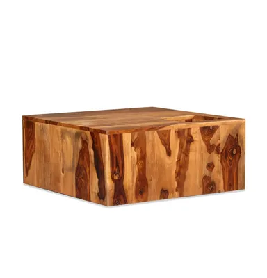 Coffee Table Solid Sheesham Wood 27.6"x27.6"x11.8"