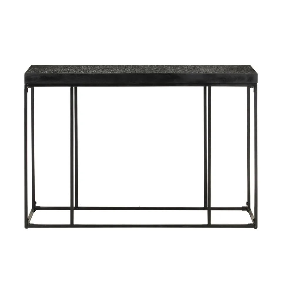 Console Table Black 43.3"x13.8"x29.9" Solid Acacia and Mango Wood