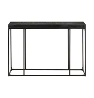 Console Table Black 43.3"x13.8"x29.9" Solid Acacia and Mango Wood