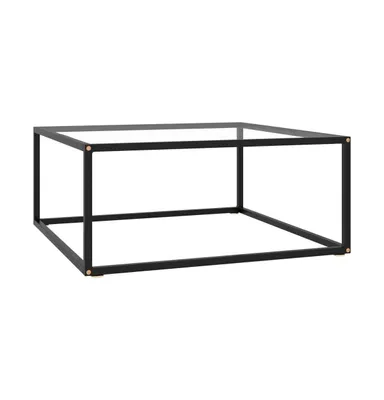 Coffee Table Black with Tempered Glass 31.5"x31.5"x13.8"