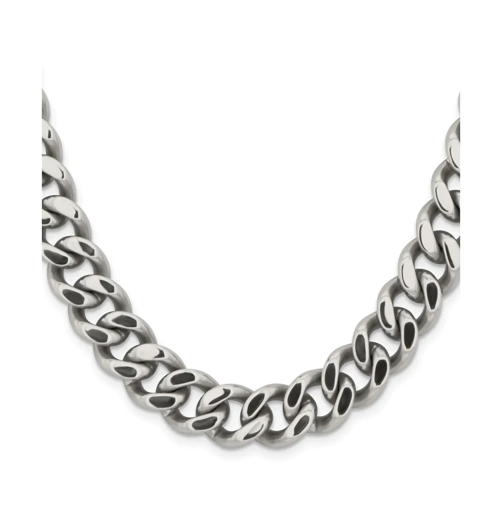 Chisel Stainless Steel 13.75mm Curb Chain Necklace