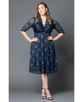 Kiyonna Plus Mon Cherie Floral Lace Cocktail Dress