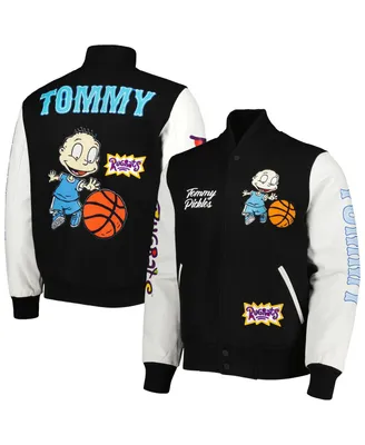 Men's Freeze Max Black, White Rugrats Tommy Basketball Full-Zip Varsity Jacket