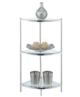 Convenience Concepts 13.75" Chrome Royal Crest Tier Glass Corner Shelf