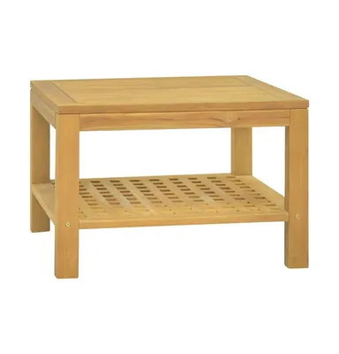 Coffee Table 23.6"x23.6"x15.7" Solid Wood Teak