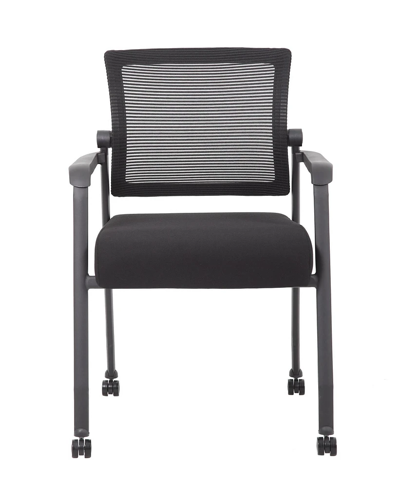 Boss Office Products 35.5" Polyester Mesh 4-Legged Guest Chair