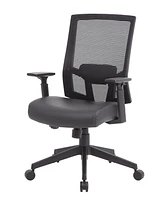 Boss Office Products 40.5-43.5" Vinyl Mesh Back Executive Chair