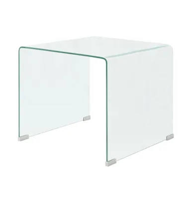 Coffee Table Tempered Glass 19.5"x19.7"x17.7" Clear