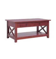 Coffee Table 39.4"x21.7"x18.1" Solid Mahogany Wood