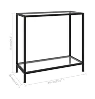 Console Table Transparent 31.5"x13.8"x29.5" Tempered Glass