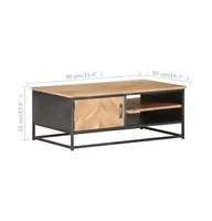 Coffee Table 35.4"x19.7"x13.8" Solid Acacia Wood