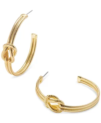 Kendra Scott 14k Gold-Plated Medium Knotted Snake Chain C-Hoop Earrings, 1.61"