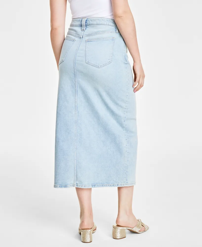 On 34th Women's Denim Midi Skirt, Created for Macy's