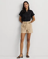 Lauren Ralph Lauren Belted Linen Shorts