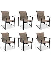 Wythburn Mix and Match Sleek Sling Outdoor Dining Chairs, Set of 6, Created for Macy's