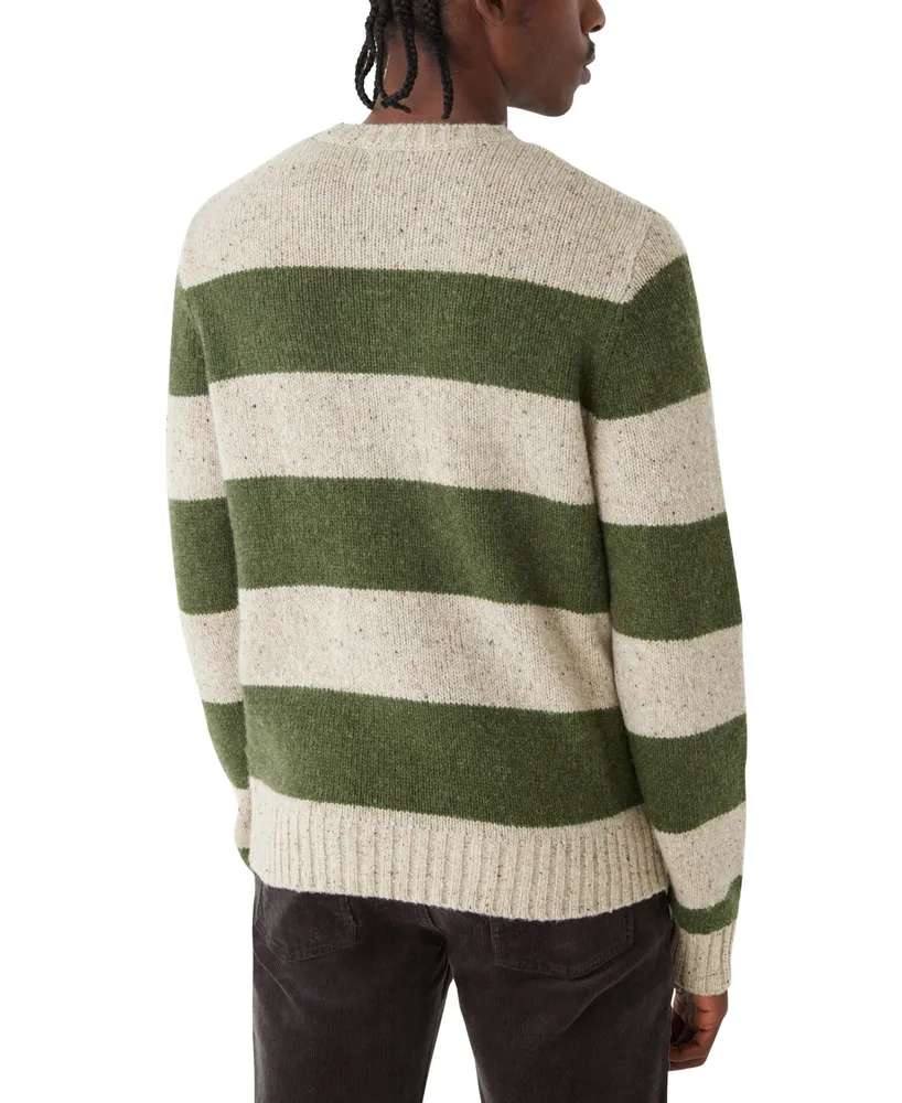 Frank And Oak Men's Striped Crewneck Long Sleeve Sweater