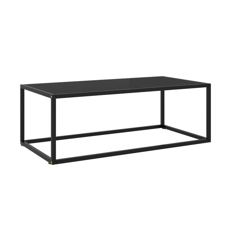 Coffee Table Black with Black Glass 39.4"x19.7"x13.8"