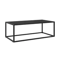 Coffee Table Black with Black Glass 39.4"x19.7"x13.8"