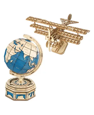 Diy 3D Puzzle 2 Pack - Big Globe and Airplane