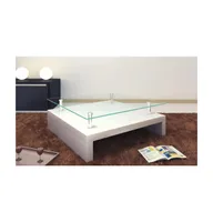 Coffee Table with Glass Top White