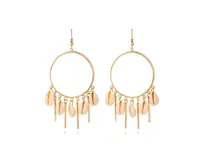 Chandelier Hoop Earrings with Puka Seashells