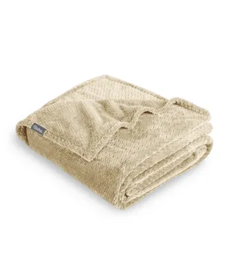 Bare Home Textured Micro plush Fleece Throw Blanket