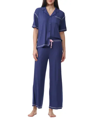 Splendid Women's 2-Pc. Notched-Collar Pajamas Set