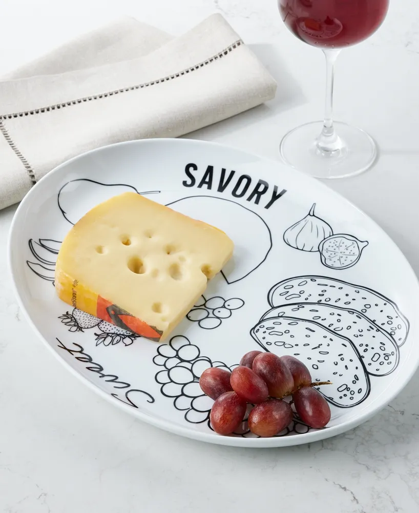 The Cellar Sketched Porcelain Cheese Platter 14 x 11", Created for Macy's