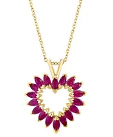 Effy Ruby Marquise Heart 18" Pendant Necklace (1-5/8 ct. t.w.) in 14k Gold