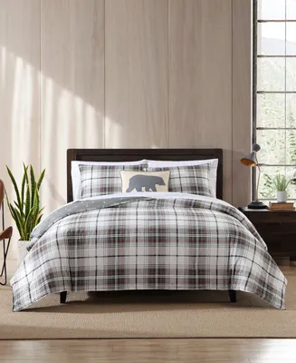 Eddie Bauer Alder Plaid Charcoal Duvet Set, Full/Queen