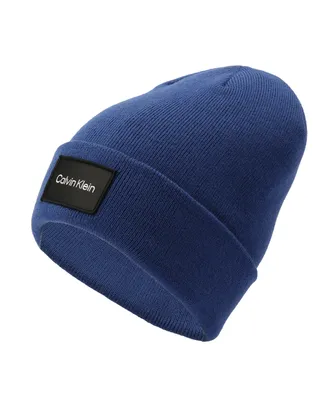 Calvin Klein Men's Woven Logo Patch Beanie