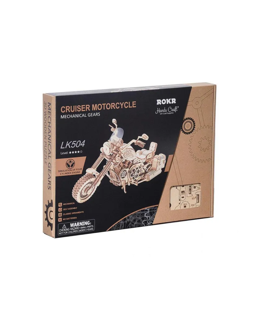 Diy 3D Moving Gears Puzzle - Motorcycle Cruiser - 420pcs