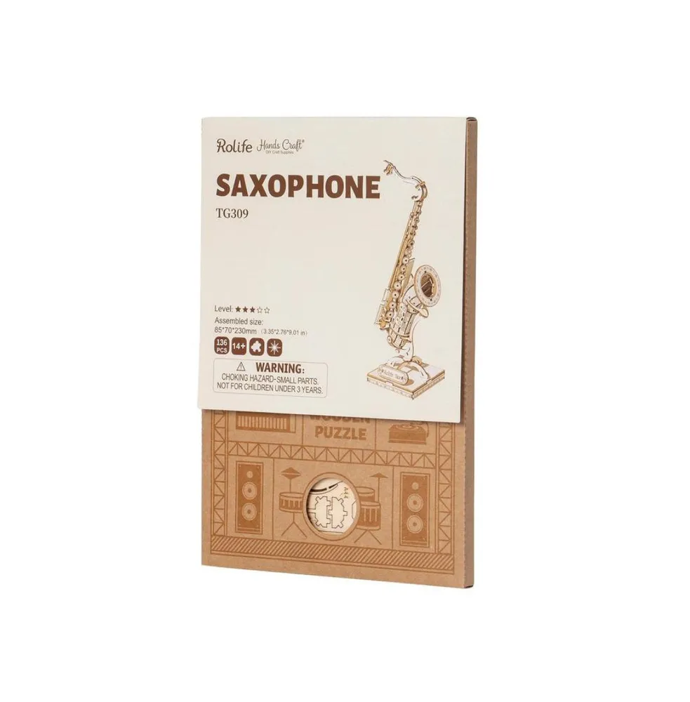 Diy 3D Wood Puzzle - Saxophone - 136pcs
