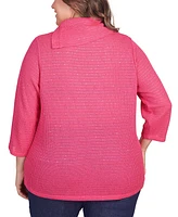 Ruby Rd. Plus Size Soft Sequin Cowl Neck Top