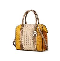 Mkf Collection Ember Faux Crocodile-Embossed Satchel by Mia K