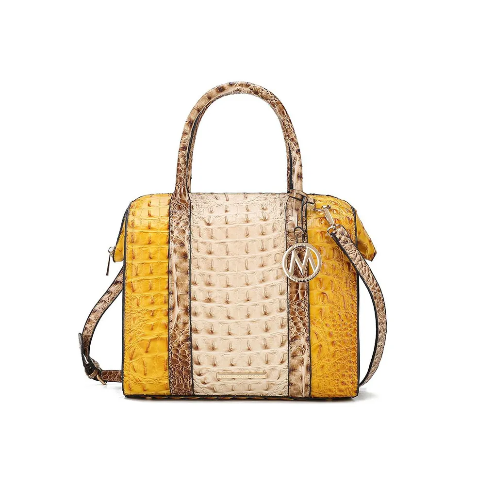 Mkf Collection Ember Faux Crocodile-Embossed Satchel by Mia K