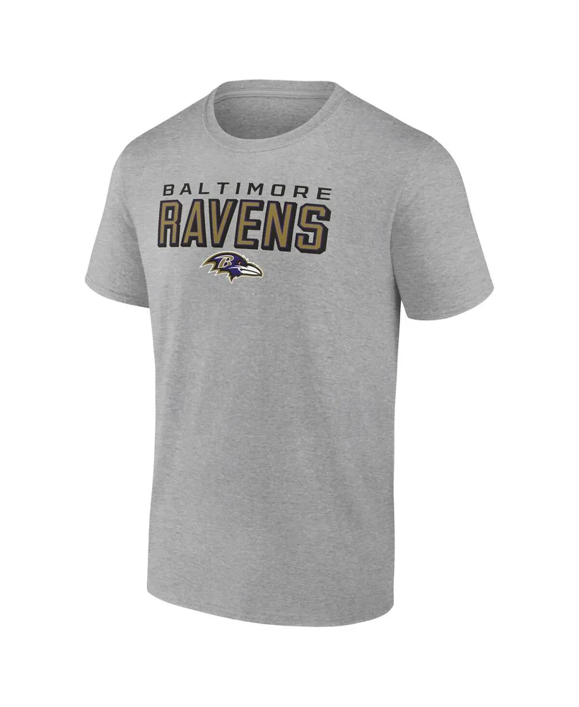 Men's Fanatics Heather Gray Baltimore Ravens Primary Logo T-shirt