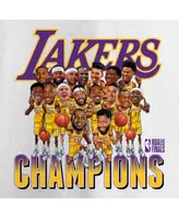 Men's Fanatics White Los Angeles Lakers 2020 Nba Finals Champions Team Caricature T-shirt