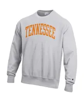 Men's Champion Heathered Gray Tennessee Volunteers Big and Tall Reverse Weave Fleece Crewneck Pullover Sweatshirt