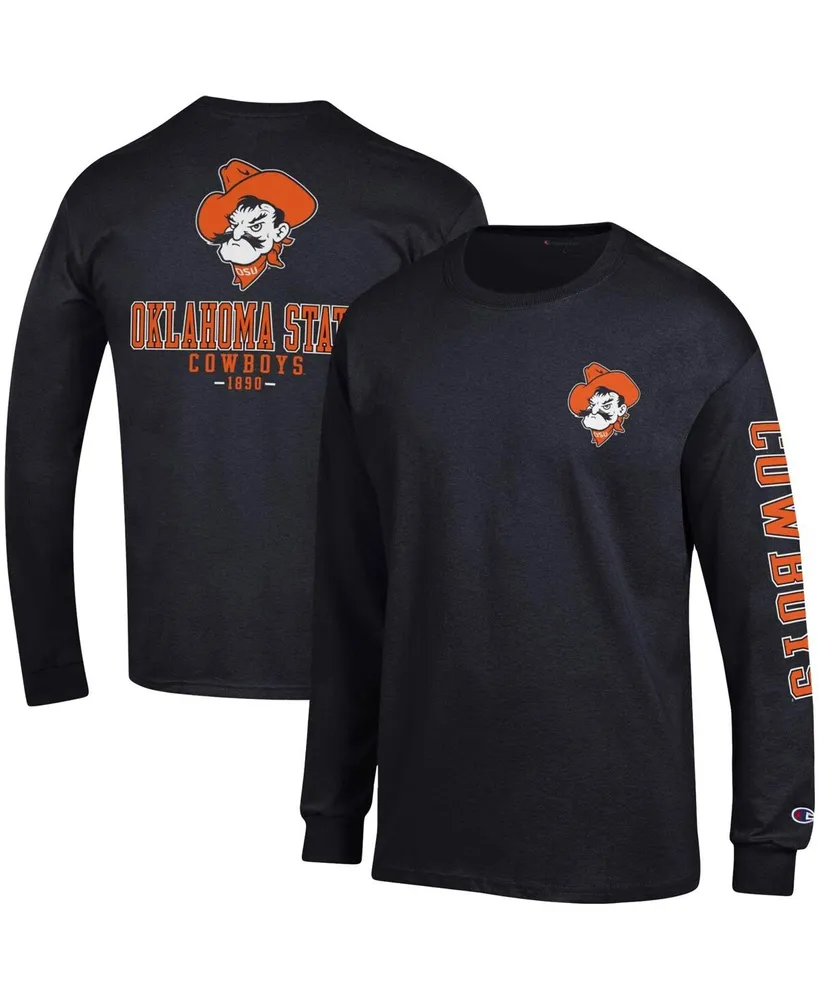 Men's Champion Black Oklahoma State Cowboys Team Stack Long Sleeve T-shirt