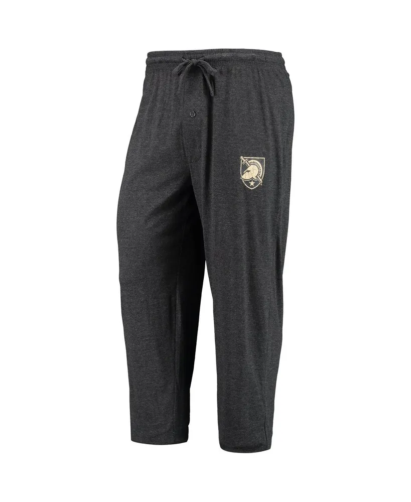 Men's Concepts Sport Black, Heathered Charcoal Distressed Army Black Knights Meter Long Sleeve T-shirt and Pants Sleep Set