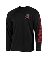 Men's Columbia Black South Carolina Gamecocks Terminal Tackle Omni-Shade Raglan Long Sleeve T-shirt